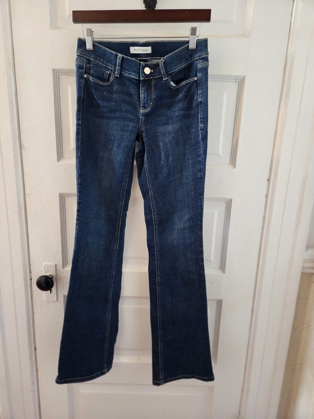 White House Black Market Women's Dark Blue Wide Leg Jeans